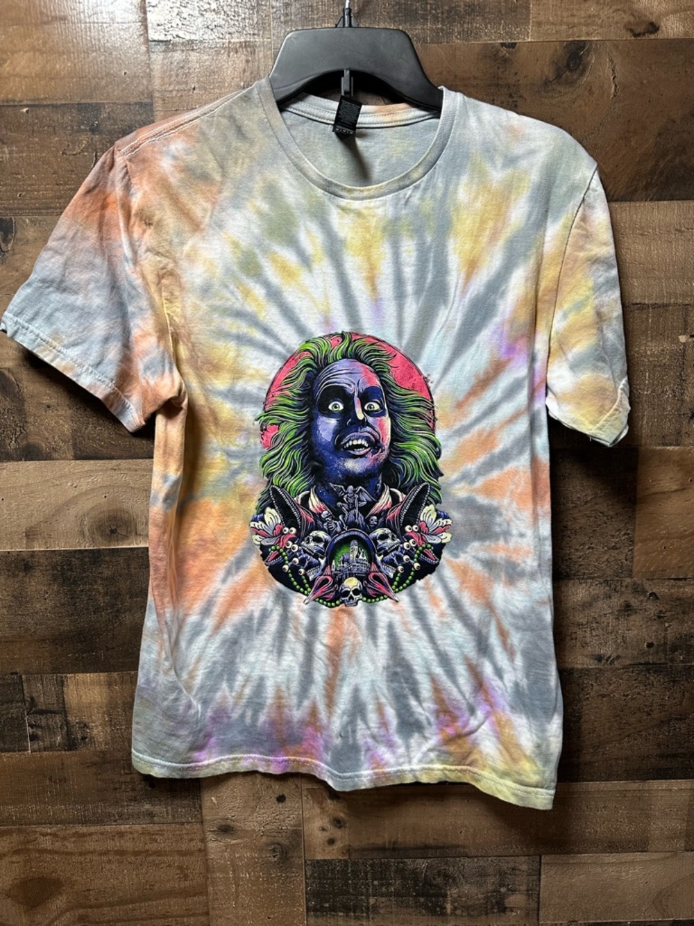 Beetlejuice Tie Dye Graphic T Shirt Gildan Medium Horror Movie Tee M